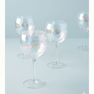 Anthropologie Iridescent Wine Glasses, Set of 4